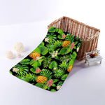 Black Hawaiian Pineapple Pattern Print Towel