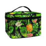 Black Hawaiian Pineapple Pattern Print Travel Makeup Bag