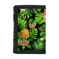 Black Hawaiian Pineapple Pattern Print Trifold Wallet