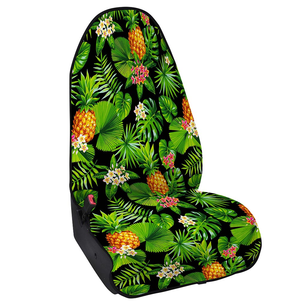 Black Hawaiian Pineapple Pattern Print Waterproof Car Seat Cover
