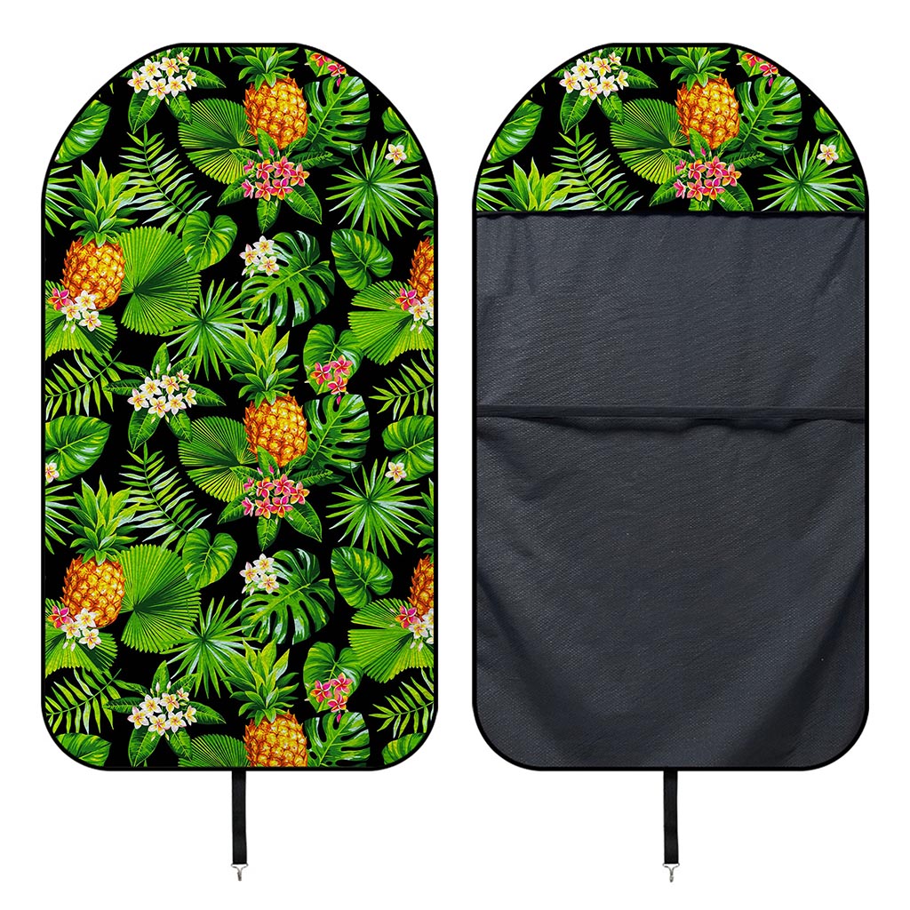 Black Hawaiian Pineapple Pattern Print Waterproof Car Seat Cover
