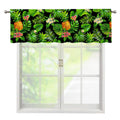 Black Hawaiian Pineapple Pattern Print Window Valance