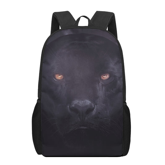 Black Jaguar Print 17 Inch Backpack