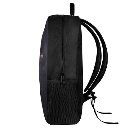 Black Jaguar Print 17 Inch Backpack