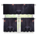 Black Jaguar Print 3 Piece Kitchen Curtains