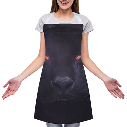 Black Jaguar Print Adjustable Apron