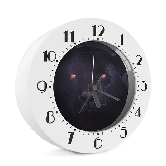 Black Jaguar Print Alarm Clock
