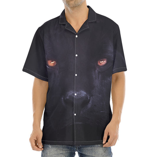 Black Jaguar Print Aloha Shirt