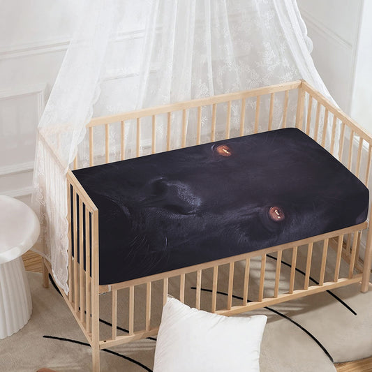 Black Jaguar Print Baby Crib Sheet