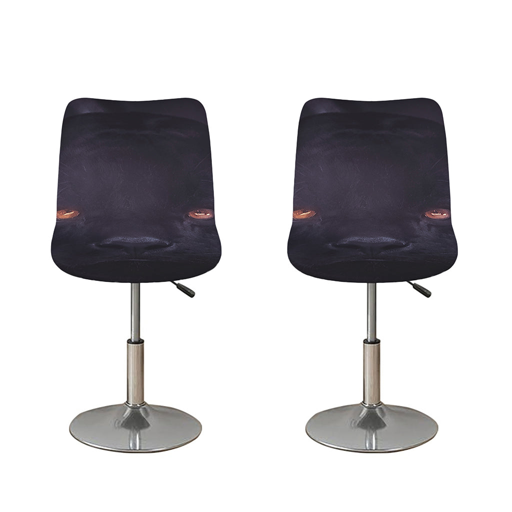Black Jaguar Print Bar Stool Covers