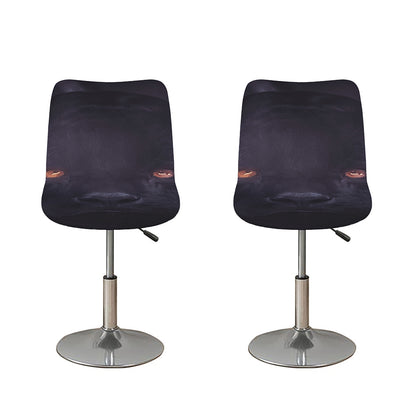 Black Jaguar Print Bar Stool Covers