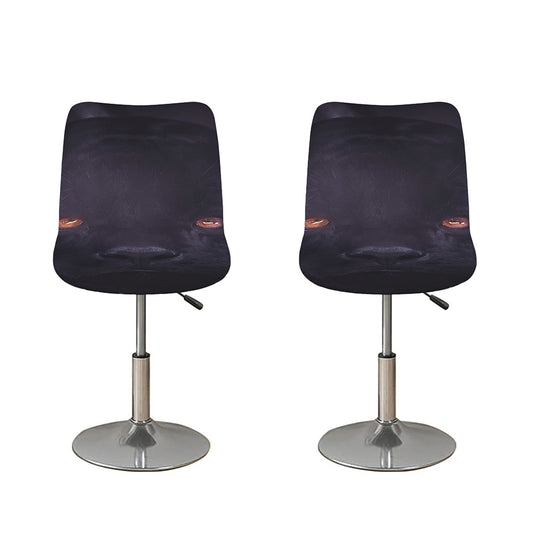 Black Jaguar Print Bar Stool Covers