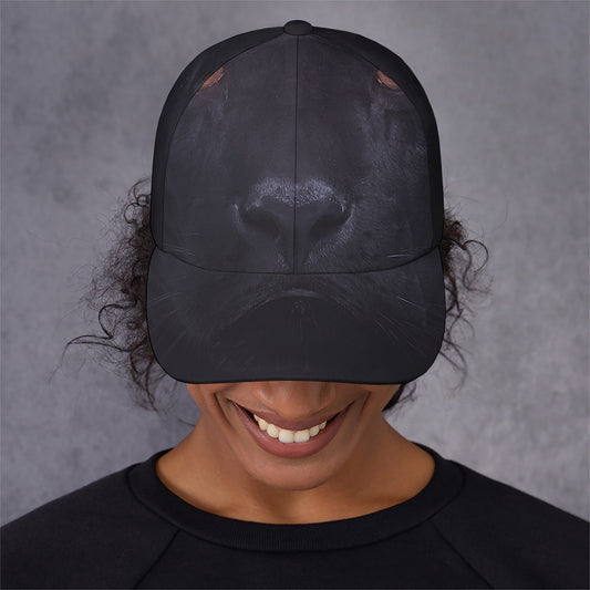 Black Jaguar Print Baseball Cap