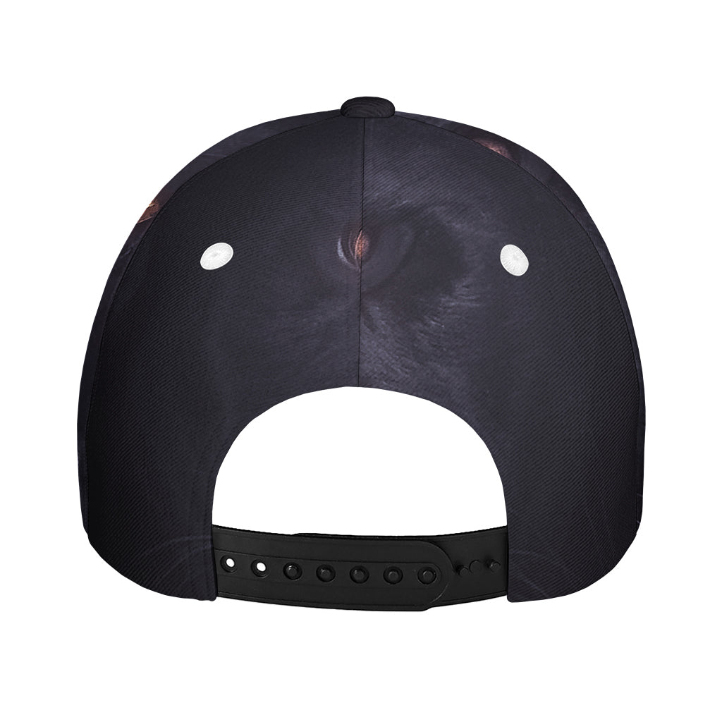 Black Jaguar Print Baseball Cap