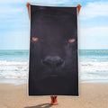 Black Jaguar Print Beach Towel