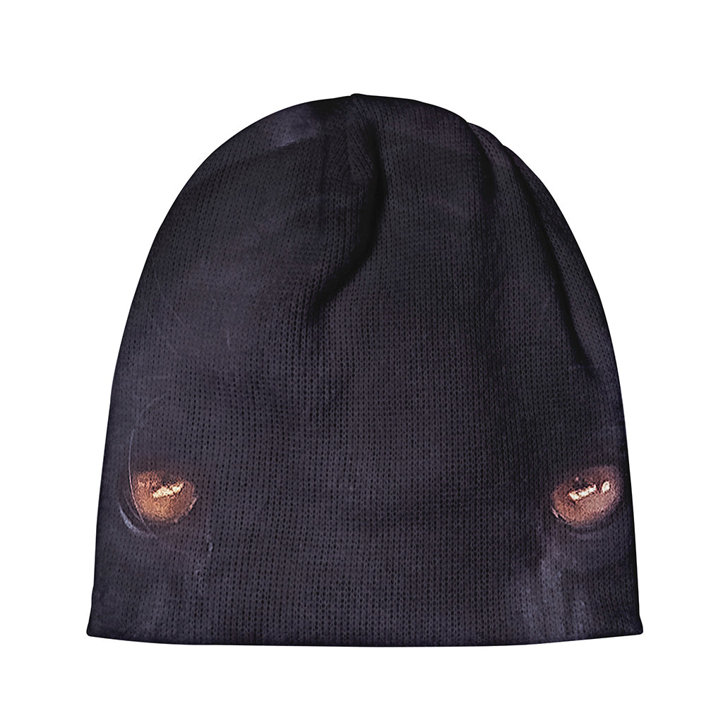 Black Jaguar Print Beanie