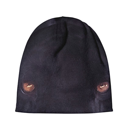 Black Jaguar Print Beanie