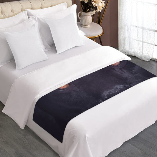 Black Jaguar Print Bed Runner