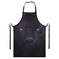 Black Jaguar Print Bib Apron With Pocket