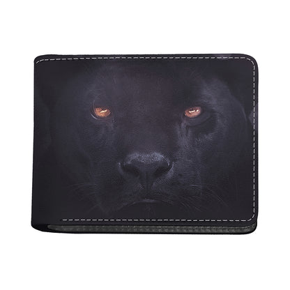 Black Jaguar Print Bifold Wallet