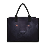 Black Jaguar Print Canvas Tote Bag