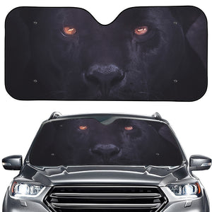 Black Jaguar Print Car Windshield Sun Shade