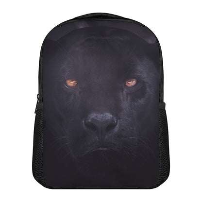 Black Jaguar Print Casual Backpack