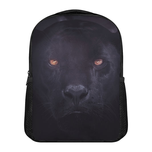 Black Jaguar Print Casual Backpack