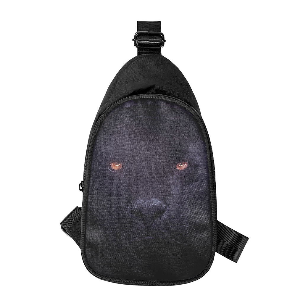 Black Jaguar Print Chest Bag