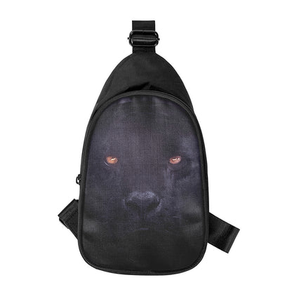 Black Jaguar Print Chest Bag