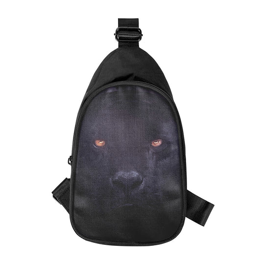Black Jaguar Print Chest Bag