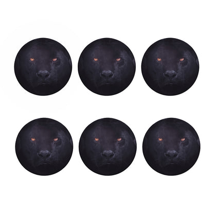 Black Jaguar Print Coaster Set