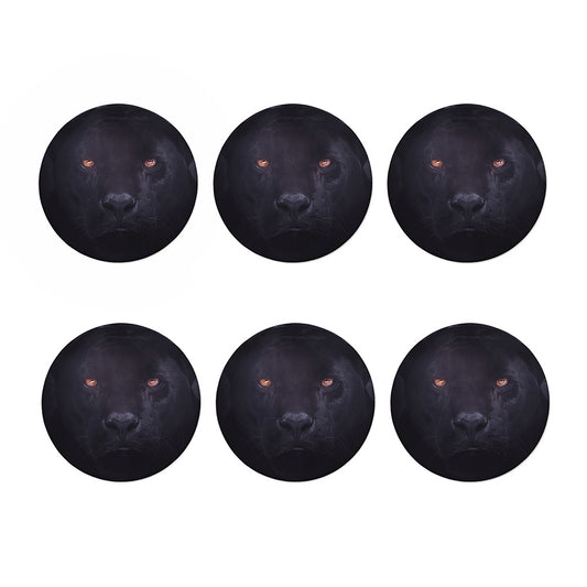 Black Jaguar Print Coaster Set