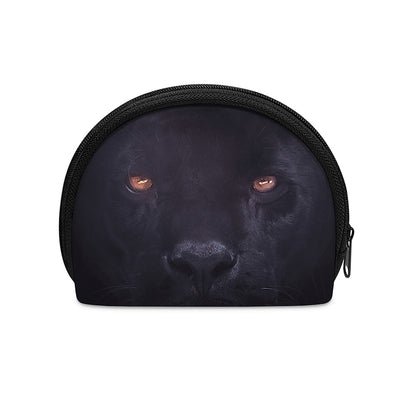 Black Jaguar Print Coin Purse