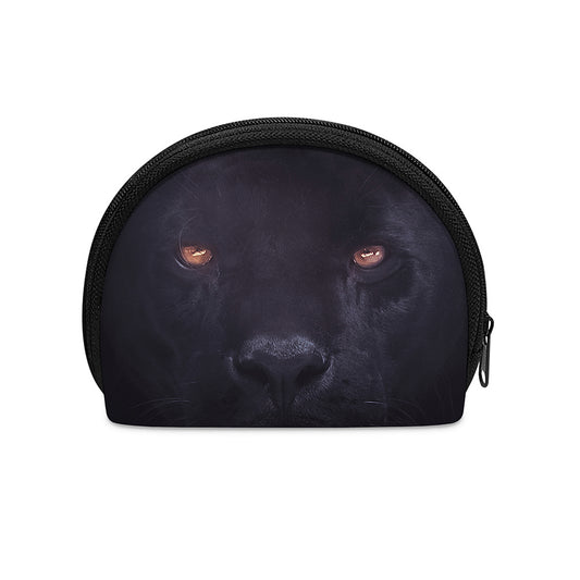 Black Jaguar Print Coin Purse