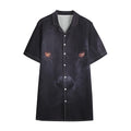 Black Jaguar Print Cotton Hawaiian Shirt