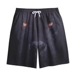 Black Jaguar Print Cotton Shorts