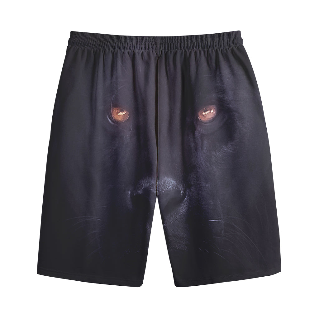 Black Jaguar Print Cotton Shorts