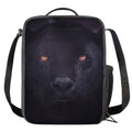 Black Jaguar Print Crossbody Lunch Bag