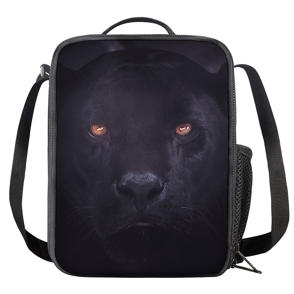 Black Jaguar Print Crossbody Lunch Bag