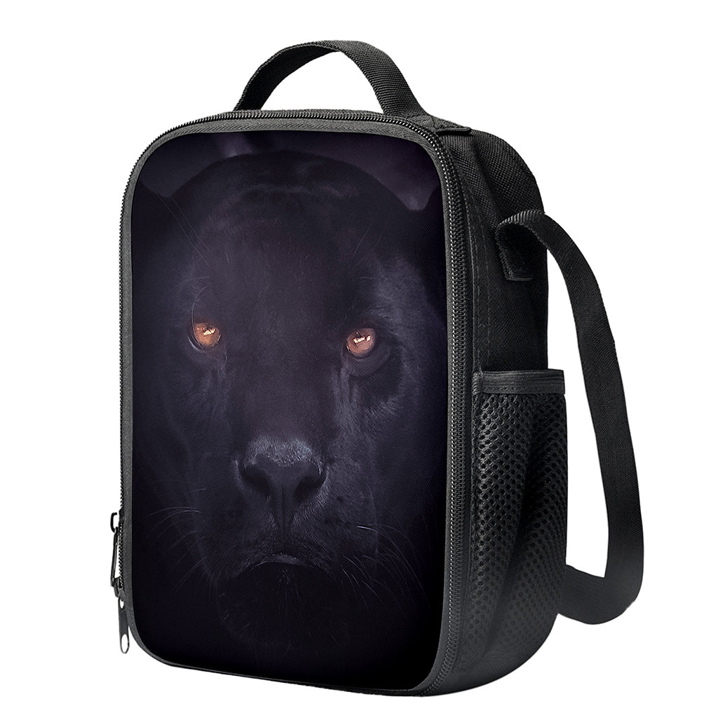 Black Jaguar Print Crossbody Lunch Bag