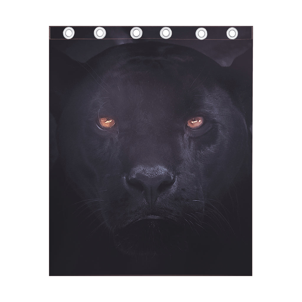 Black Jaguar Print Curtain