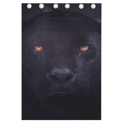 Black Jaguar Print Curtain