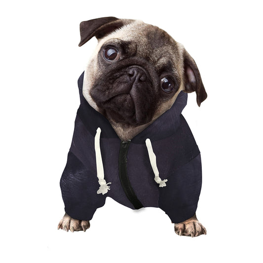 Black Jaguar Print Dog Zip Up Hoodie