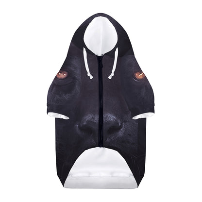 Black Jaguar Print Dog Zip Up Hoodie