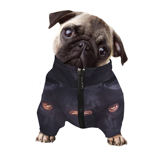 Black Jaguar Print Dog Zip Up Jacket