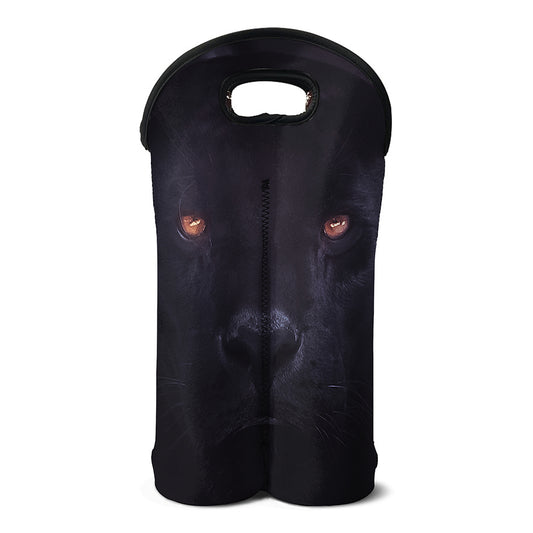 Black Jaguar Print Double Neoprene Wine Tote