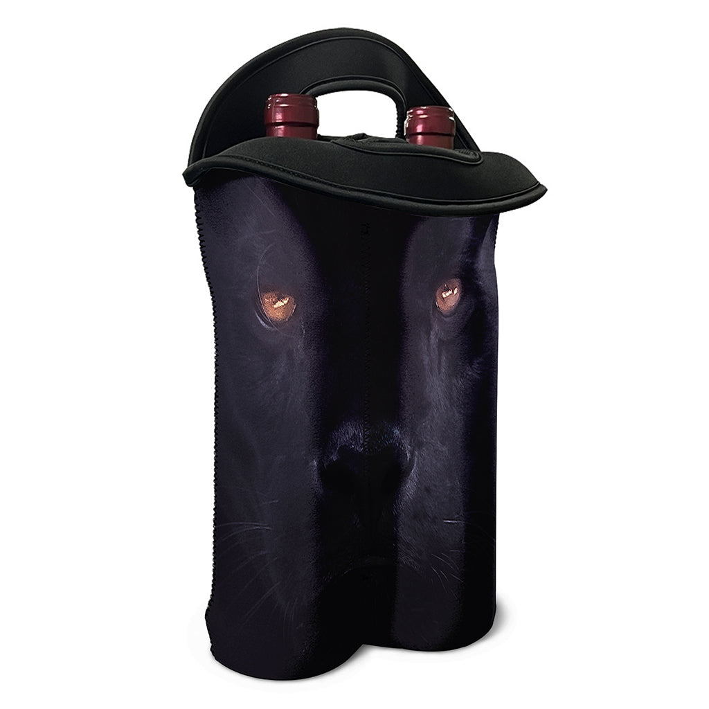 Black Jaguar Print Double Neoprene Wine Tote