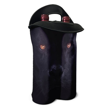 Black Jaguar Print Double Neoprene Wine Tote