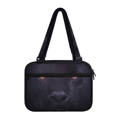 Black Jaguar Print Double Strap Bible Bag